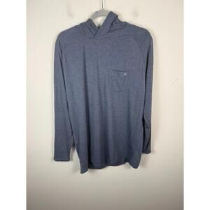 Huk Waypoint Hoodie Shirt Navy Blue Long Sleeve Performance Fishing Large